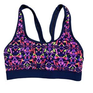 TYR DuraFast Carnivale LYN Racerback Sports Bra Swim Top - Navy Size XS 0/2 $45